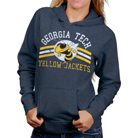 Georgia Tech Yellow Jackets Ladies Basic Pullover Hoodie - Navy Blue ...