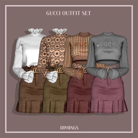 RIMINGS Gucci Casual Outfit Set RIMINGS Outfit Set Sims 4 Mods