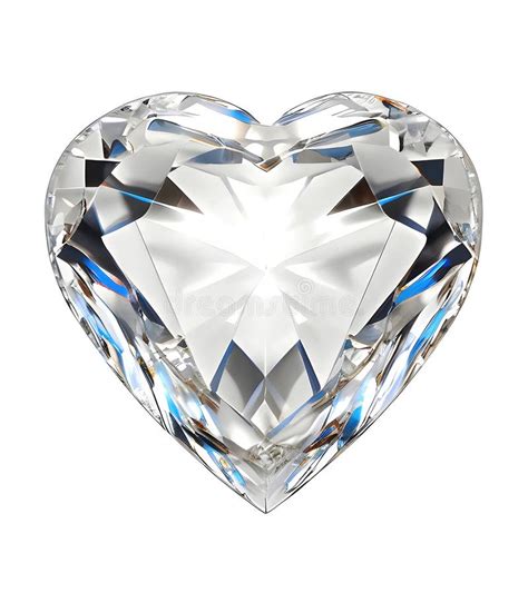 Diamond Isolated On White Beautiful Sparkling Transparent Heart Shaped