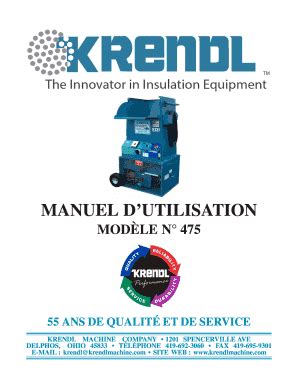 Remplissable En Ligne Manuel Dutilisation Krendl Machine Company Fax