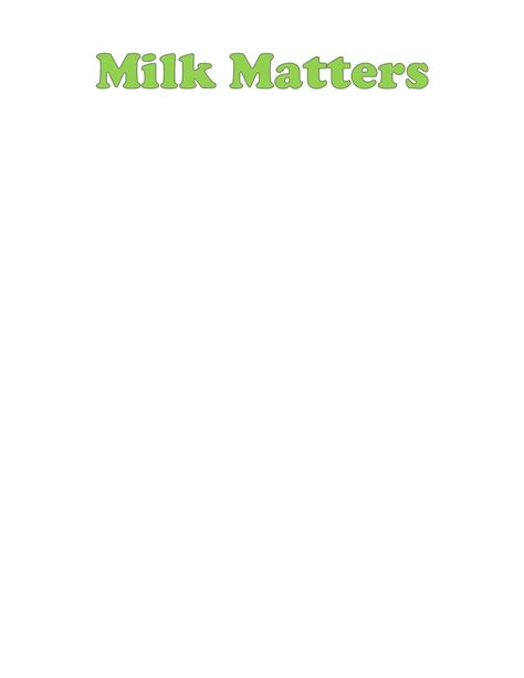 Milk Matter Logo Washington State Dairy Federation