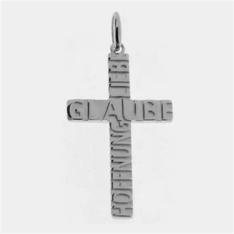 GROSSER KREUZ ANHÄNGER LIEBE GLAUBE HOFFNUNG silber925 Kette dt