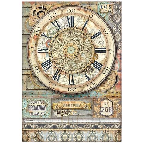 Stamperia STAMPERIA Sir Vagabond AVIATOR CLOCK Rice Paper A4 Decoupage