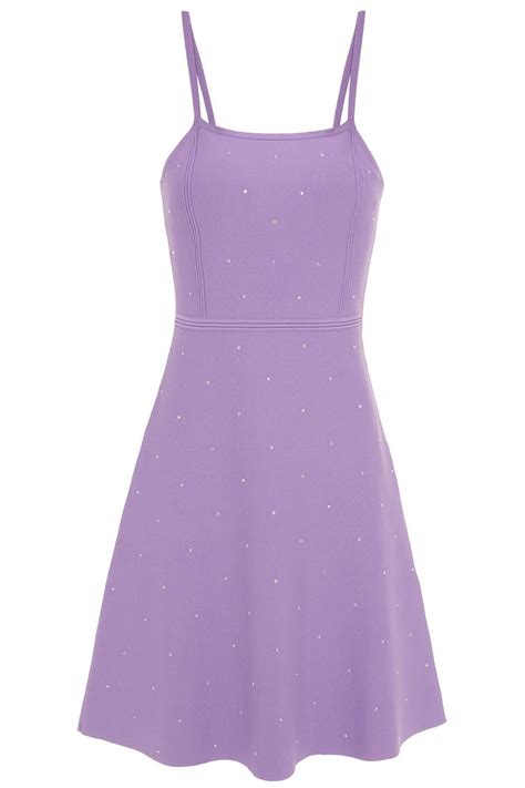 Sandro Elize Crystal Embellished Knitted Mini Dress In Purple Lyst