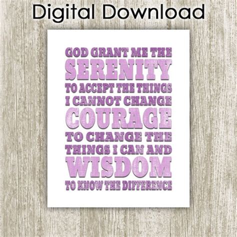 Serenity Prayer Printable 8x10 Instant Download By Savvysilverart