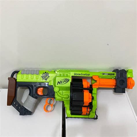 Nerf Gun Zombie Strike Doominator Green Rotating, Hobbies & Toys, Toys & Games on Carousell