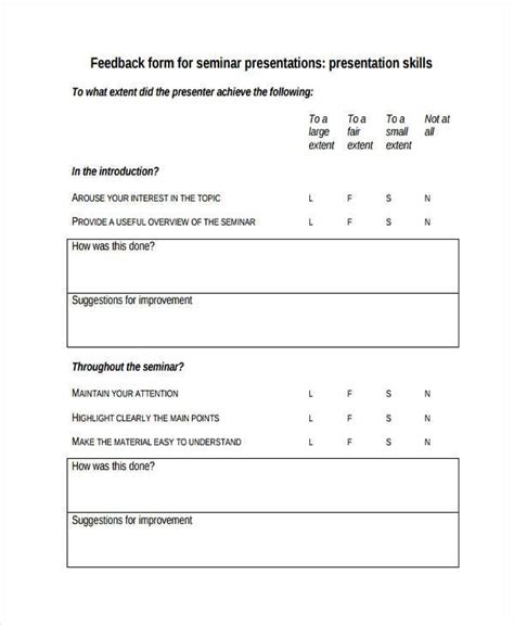 Free 42 Feedback Forms In Pdf Ms Word Excel