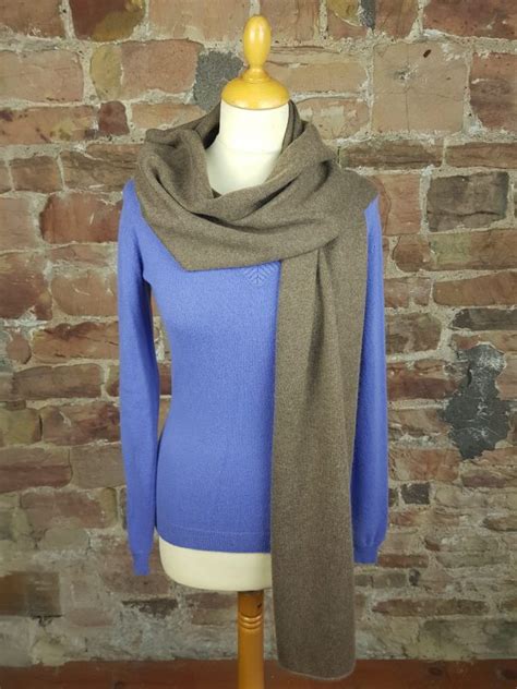 Brown Cashmere Scarf With Tassels Softtouch Cashmere