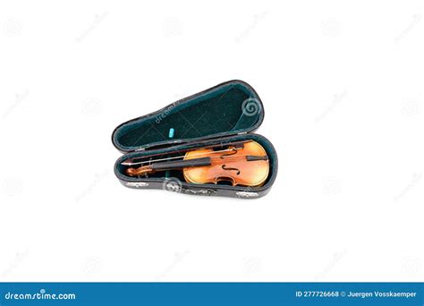 Pequeno Modelo De Violino Usado Antigo Saco Isolado Em Branco Foto