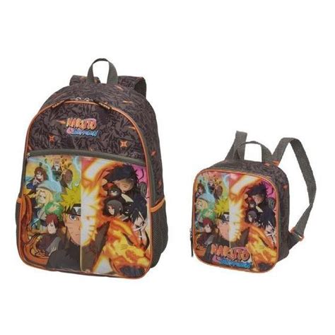 Mochila Costas Escolar Infantil Lancheira Naruto Shippuden Pacific