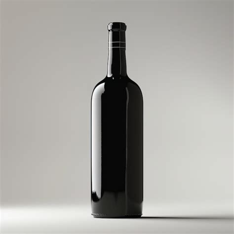 Premium Photo A Black Bottle Of Wine With A Silver Cap