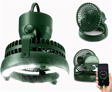 Odoland 10000mah Portable Camping Fan With Led Lantern Rechargeable