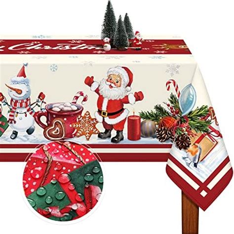 Amazon Tiamon Mantel De Navidad Rectangular De Tela De Navidad