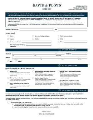 Fillable Online Print Form Affirmative Action Voluntary Information