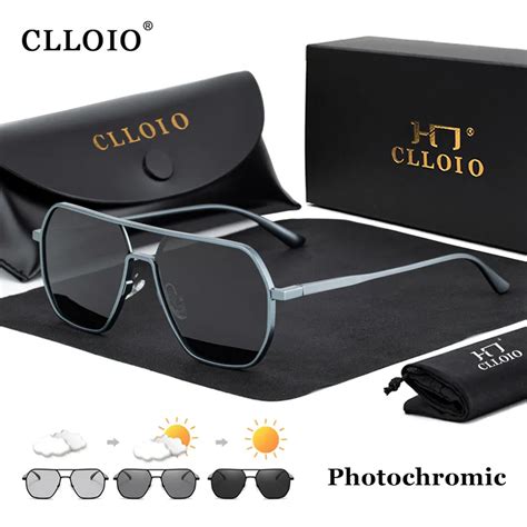 Clloio New Fashion Aluminum Photochromic Sunglasses Men Women Polarized