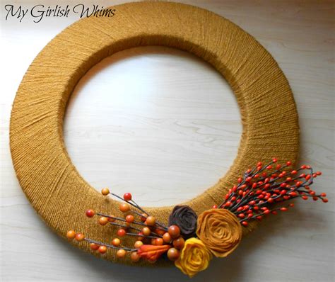 Yarn Wrapped Fall Wreath My Girlish Whims