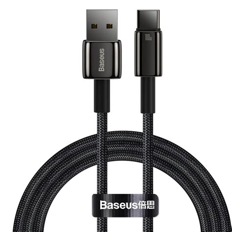 Baseus Tungsten Gold Kaapeli USB A USB C 100W 1m Musta