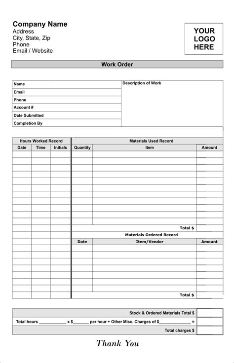 Work Order And Service Order Templates Lighthouse Printing