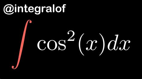 How To Solve The Integral Of Cos2x Step By Step Youtube