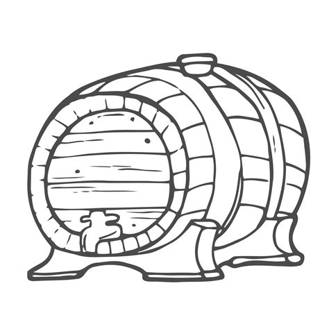 Vector Sketch Illustration Wooden Wine Barrel With Faucet 18916343