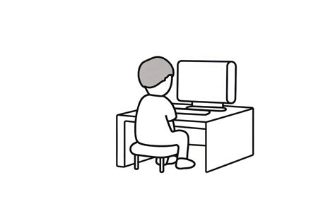 Boy Using Computer Drawing Cartoon Free Photo Illustration Rawpixel