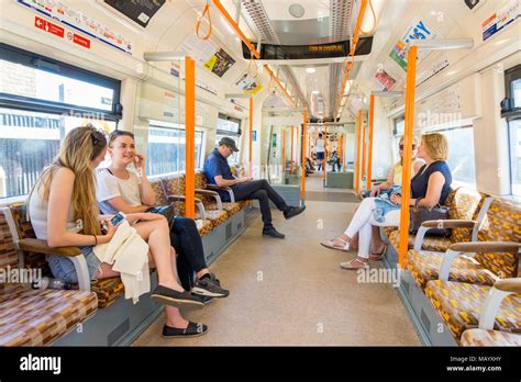 Inside a London Overground train, UK Stock Photo - Alamy