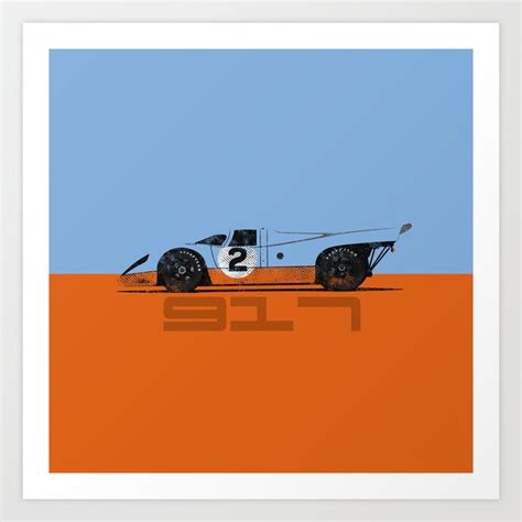 Vintage Le Mans race car livery design - 917 Art Print by Kuttun | Society6