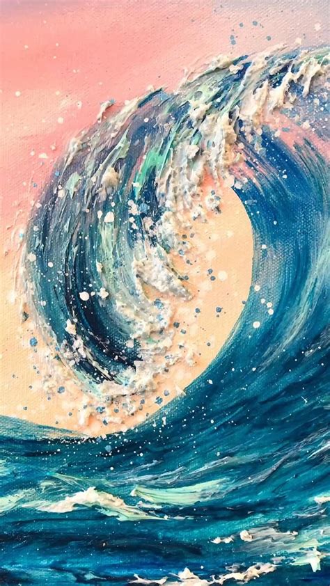 Canvas painting artwork aesthetic waves painting art – Artofit