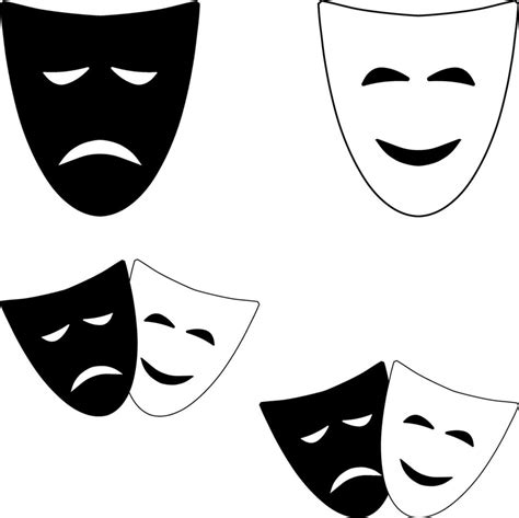 Comedy Tragedy Masks Black And White