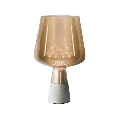 Mirabella Como Amber Glass And Concrete Table Lamp Bunnings Australia