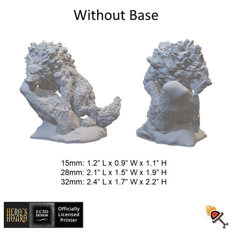 Miniature Winter Wolf 15mm 28mm 32mm for D&D Icewind Dale Terrain, DnD ...