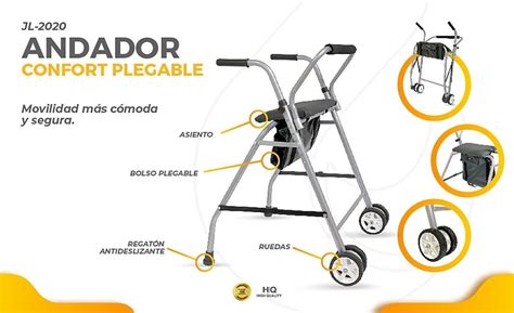 Andador Ortop Dico Confort Plegable Canasto Ruedas Ortopedia Modelo