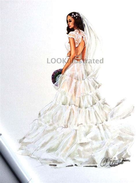 Bridal Custom Fashion Illustration By Lookillustrated Wedding T Wedding Custom Fashion