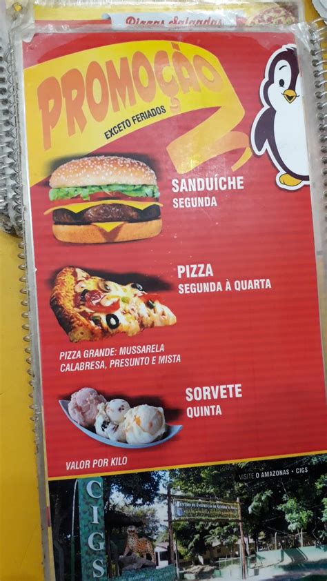 Menu Em Pizzaria Pinguim Manaus Av Noel Nutels 1762