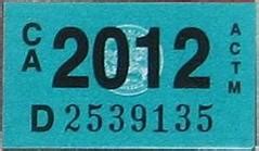 California License Plate Sticker Colors By Year