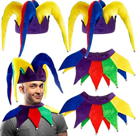 Ignite The Celebration With 4 Pcs Mardi Gras Jester Costume Set