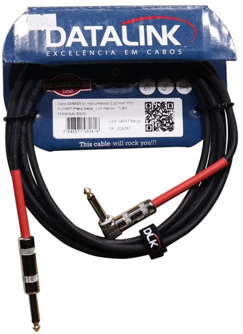 Cabo Datalink Profissional Emborrachado Serie Garage Para Instrumentos