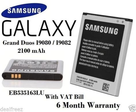 Buy 100 Original Samsung Battery Galaxy Grand Duos I9080 I9082 Eb535163lu 2100 Ma Online