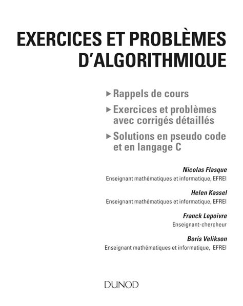 PDF Exercices et problèmes d algorithmiqueefreidoc fr L2 PL2