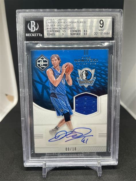 BGS 9 2016 17 LIMITED DIRK NOWITZKI JERSEY SIGNATURES SILVER SPOTLIGHT