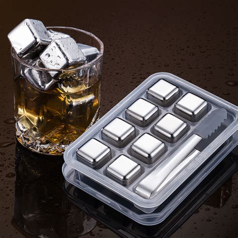 Reusable Ice Cubes Stainless Steel Whiskey Stones Ice Stone Set