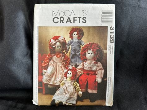 Raggedy Ann and Andy Dolls Pattern // Mccall's 3139 Sz 16 and 22 Unused ...