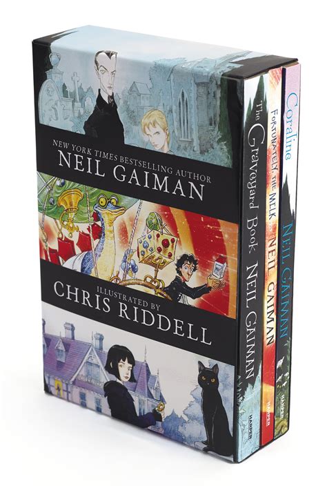 Neil Gaiman Chris Riddell 3 Book Box Set Childrens Book Council