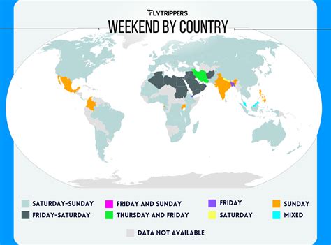 Map of weekend dates of each country - Flytrippers