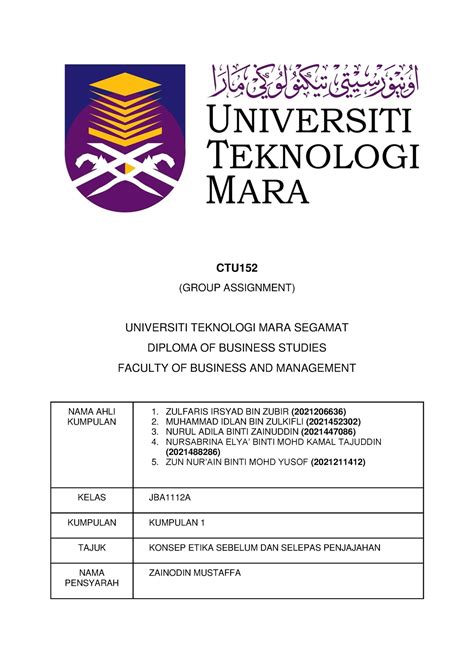 Ctu Group Ctu Group Assignment Universiti Teknologi Mara