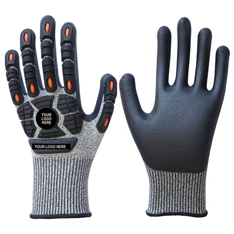 Anti Impact Tpr G Hppe Nitrile Foam Palm Coated Safety Work Gloves