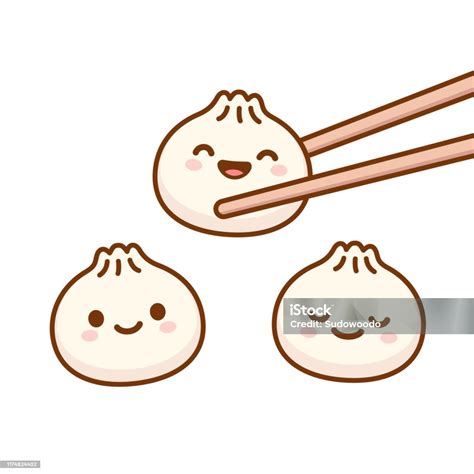 Cute Cartoon Dumplings Stock Illustration Download Image Now