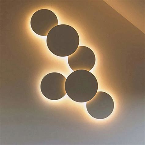 Applique Murale Led En M Tal Blanc Ultra Fin Design Moderne Simple Et