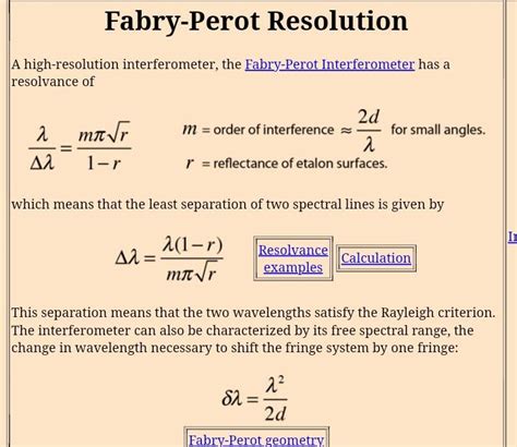 Fabry perot interferometer.