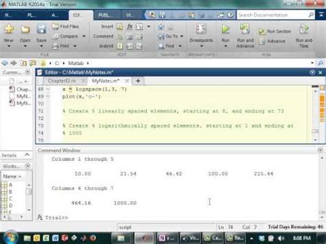 Creating And Manipulating Row Vectors In Matlab Youtube